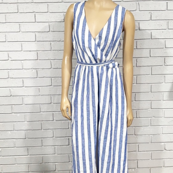 Boden Women’s Striped Linen Wrap Midi Dress - Picture 7 of 10